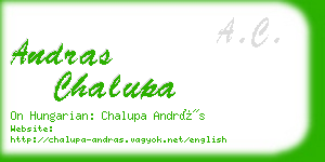 andras chalupa business card